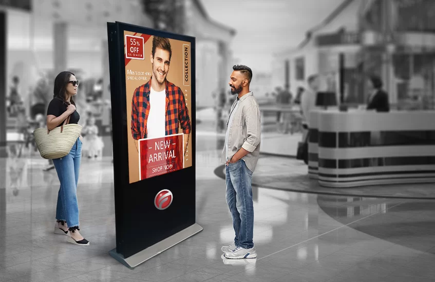 Free Standing Digital Signage with Sleek Design"